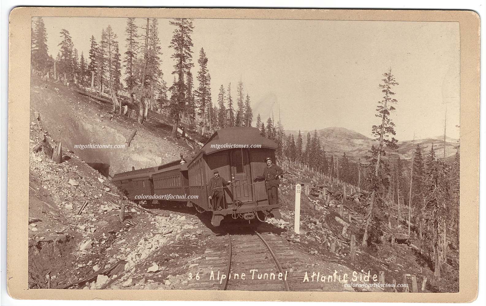 Boudoir card photo Alpine Tunnel, C. W. Erdlen photo, circa 1885.
