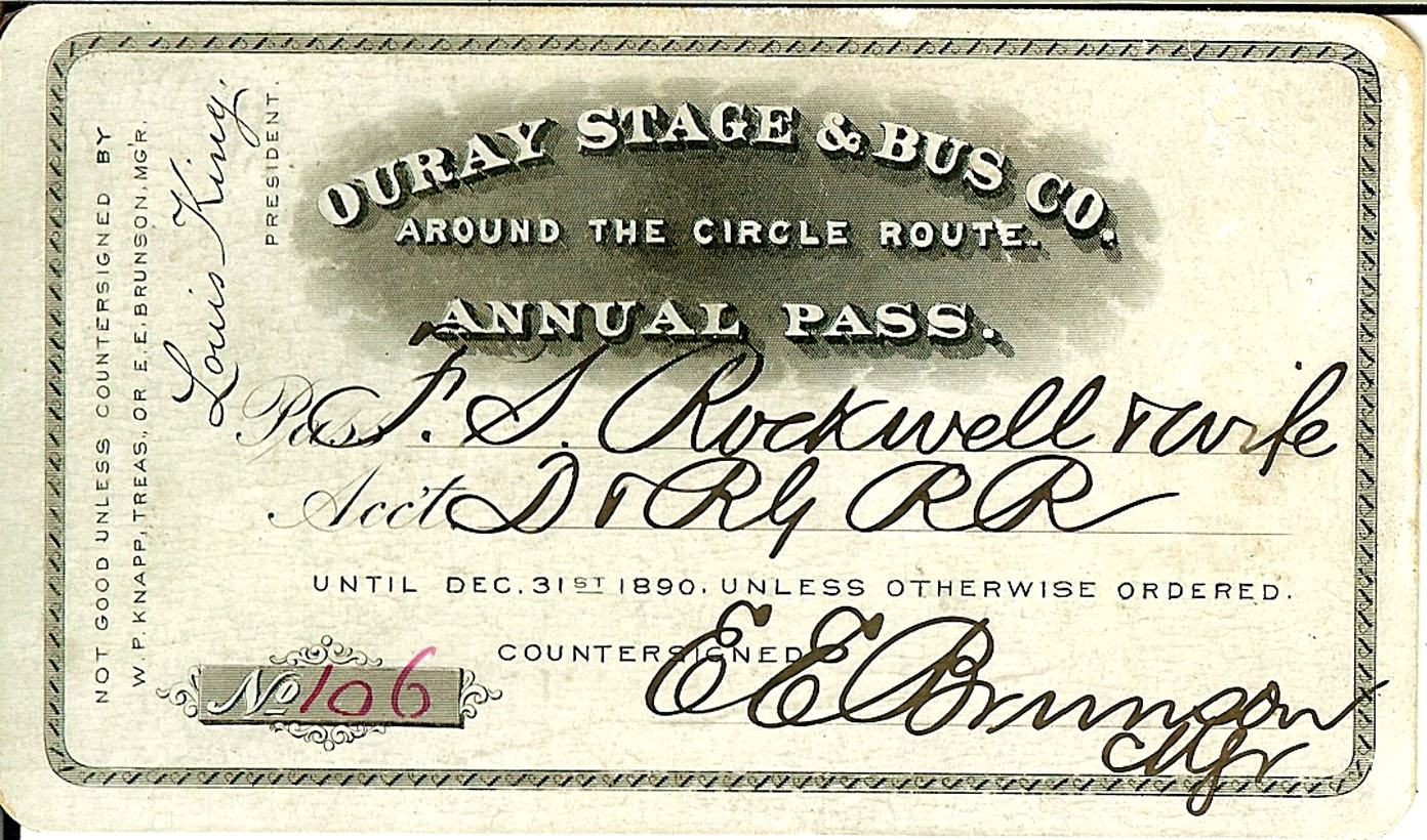 Colorado stagecoach passes presented by MT. GOTHIC TOMES AND RELIQUARY